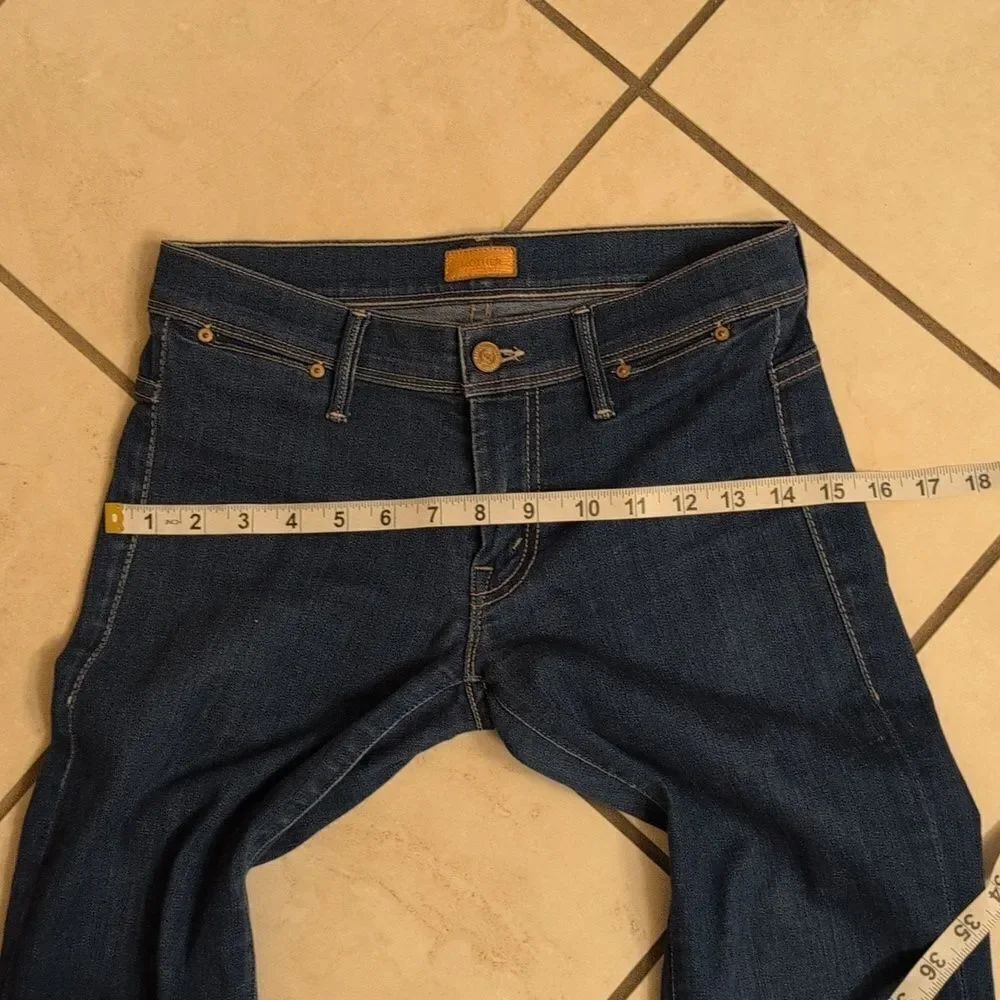 Mother Superior Jeans Curfew Flare Blue Skies Promises Lace Trim Size 25 - Picture 10 of 11